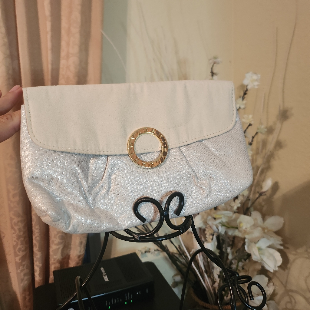 Bvlgari Authentic Parfums Fold Over Makeup Cosmetic Pouch/Purse New